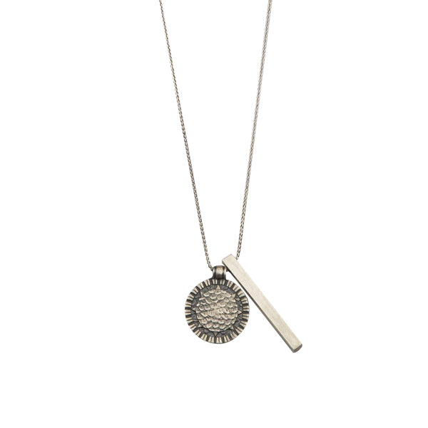 Silver Circle Stick Necklace