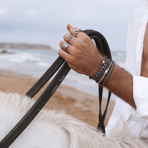 Handmade Space Grey Bracelet