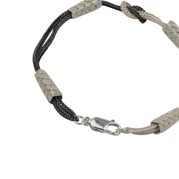Dark Silver Braided Bracelet